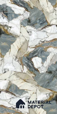 LM 21102 Celestial Veins Digital High Gloss Finish 8 ft x 4 ft Decorative Laminate - 1 mm | Suitable for TV Unit, Wardrobe, Kitchen Cabinets