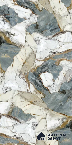 LM 21102 Celestial Veins Digital High Gloss Finish 8 ft x 4 ft Decorative Laminate - 1 mm | Suitable for TV Unit, Wardrobe, Kitchen Cabinets