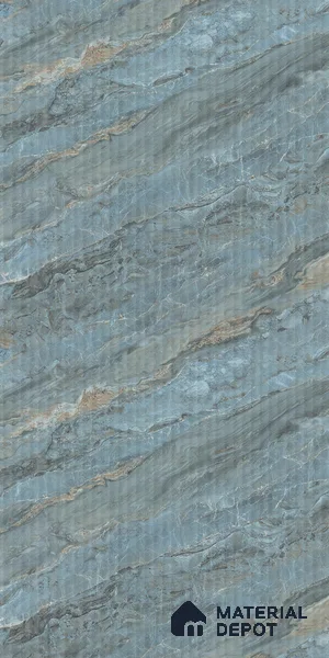 Marble Fluted LM 21108 D Ocean Marble 8 ft x 4 ft Matte Finish Decorative Laminate - 1 mm | Suitable for TV Unit,Wardrobe, Kitchen Cabinets