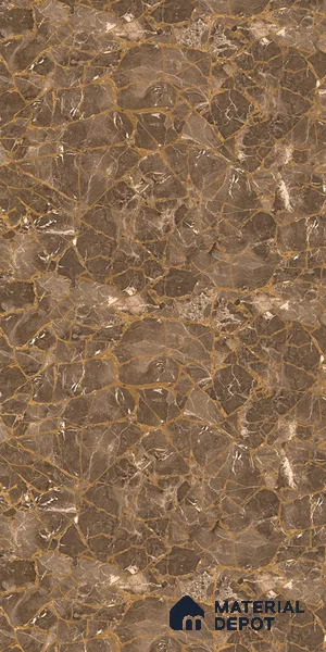 LM 21110 Mystro Goldine Marble High Gloss Finish 8 ft x 4 ft Decorative Laminate - 1 mm | Suitable for TV Unit, Wardrobe, Kitchen Cabinets