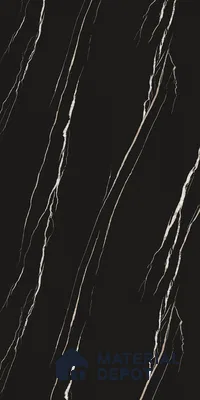 LM 21114 B Jet Black Marble Marble High Gloss Finish 8 ft x 4 ft Decorative Laminate - 1 mm | Suitable for TV Unit, Wardrobe, Kitchen Cabinets