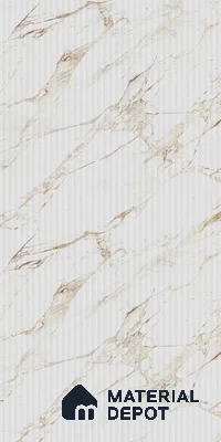 Marble Fluted Look LM 21115 C Auresta High Gloss Finish 8 ft x 4 ft Decorative Laminate - 1 mm | Suitable for TV Unit, Wardrobe, Kitchen Cabinets
