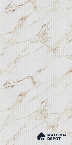Marble Fluted Look LM 21115 C Auresta High Gloss Finish 8 ft x 4 ft Decorative Laminate - 1 mm | Suitable for TV Unit, Wardrobe, Kitchen Cabinets