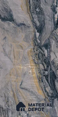 Grey Marble Look LM 23341 Dustfire Marble 8 ft x 4 ft High Gloss Finish 6H Anti Scratch Acrylic Laminate - 1.5 mm | Suitable for Kitchen Cabinet, TV Unit, Wardrobe