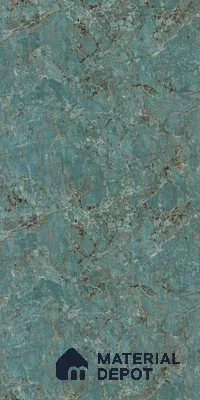 Green Marble Look LM 23343 Teal Granite 8 ft x 4 ft High Gloss Finish 6H Anti Scratch Acrylic Laminate - 1.5 mm | Suitable for Kitchen Cabinet, TV Unit, Wardrobe