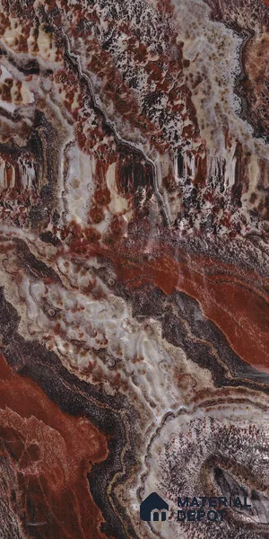 Multi Colour Marble Look LM 23345 Molten Mirage 8 ft x 4 ft High Gloss Finish 6H Anti Scratch Acrylic Laminate - 1.5 mm | Suitable for Kitchen Cabinet, TV Unit, Wardrobe