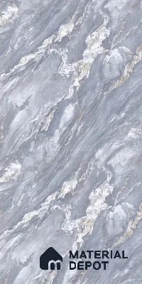 Grey Marble Look LM 23346 Blue Dusk Marble 8 ft x 4 ft High Gloss Finish 6H Anti Scratch Acrylic Laminate - 1.5 mm | Suitable for Kitchen Cabinet, TV Unit, Wardrobe
