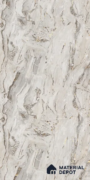 Grey Marble Look LM 23348 Sand Crest Marble 8 ft x 4 ft High Gloss Finish 6H Anti Scratch Acrylic Laminate - 1.5 mm | Suitable for Kitchen Cabinet, TV Unit, Wardrobe