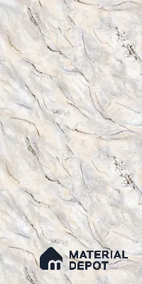 Multi Colour Marble Look LM 23353 Ivory Drift 8 ft x 4 ft High Gloss Finish 6H Anti Scratch Acrylic Laminate - 1.5 mm | Suitable for Kitchen Cabinet, TV Unit, Wardrobe