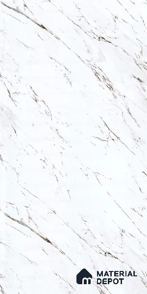 White Marble Look LM 23356 Venato Luxe 8 ft x 4 ft High Gloss Finish 6H Anti Scratch Acrylic Laminate - 1.5 mm | Suitable for Kitchen Cabinet, TV Unit, Wardrobe
