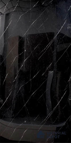 Ferrero 1B 0718 Negro Marquina 8 ft x 4 ft Marble Series High Gloss Finish Acrylic Laminate - 1.5 mm (LM 01110) | Matching Edgeband Code - 718 |  Suitable for TV Unit, Wardrobe, Kitchen Cabinets