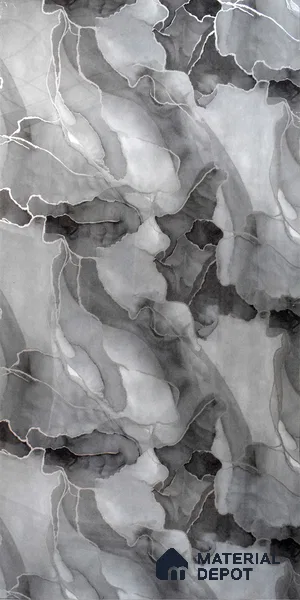 Ferrero 1B 0721 Silver Veins 8 ft x 4 ft Lazer Marble Series High Gloss Finish Acrylic Laminate - 1.5 mm (LM 01111) | Matching Edgeband Code - 721 |  Suitable for TV Unit, Wardrobe, Kitchen Cabinets
