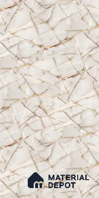 Beige Marble Look LM 06182 8 ft x 4 ft Glossy Finish Decorative Laminate - 1 mm | Suitable for TV Unit, Wardrobe, Kitchen Cabinets
