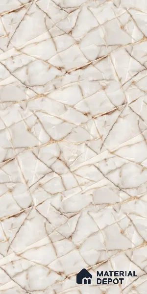 Beige Marble Look LM 06182 8 ft x 4 ft Glossy Finish Decorative Laminate - 1 mm | Suitable for TV Unit, Wardrobe, Kitchen Cabinets