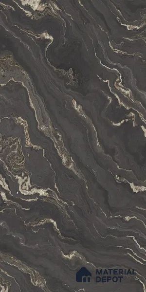 Black Marble Look LM 06189 8 ft x 4 ft Matte Finish Decorative Laminate - 1 mm | Suitable for TV Unit, Wardrobe, Kitchen Cabinets