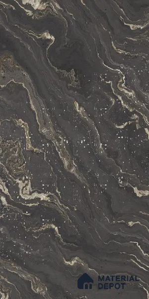 Black Marble Look LM 06190 8 ft x 4 ft Texture Finish Decorative Laminate - 1 mm | Suitable for TV Unit, Wardrobe, Kitchen Cabinets