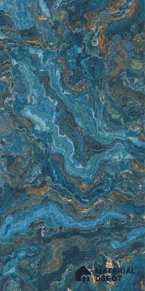 Blue Marble Look LM 06195 8 ft x 4 ft Matte Finish Decorative Laminate - 1 mm | Suitable for TV Unit, Wardrobe, Kitchen Cabinets