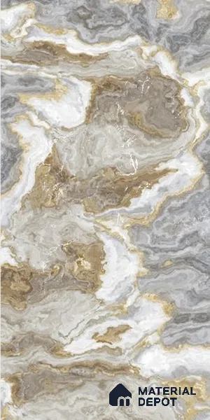 Brown Marble Look LM 06200 8 ft x 4 ft Texture Finish Decorative Laminate - 1 mm | Suitable for TV Unit, Wardrobe, Kitchen Cabinets