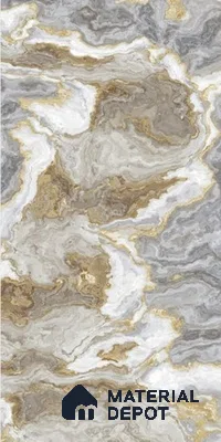 Brown Marble Look LM 06201 8 ft x 4 ft Glossy Finish Decorative Laminate - 1 mm | Suitable for TV Unit, Wardrobe, Kitchen Cabinets