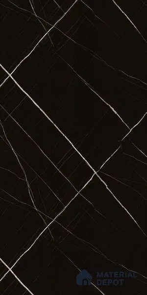 Black Marble Look LM 10896 8 ft x 4 ft Glossy Finish Decorative Laminate - 1 mm | Suitable for TV Unit, Wardrobe, Kitchen Cabinets