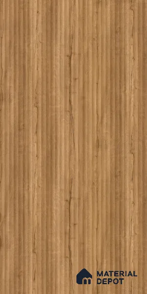 Wooden Fluted LM 21339 8 ft x 4 ft Glossy Finish Decorative Laminate - 1 mm | Suitable for TV Unit,Wardrobe, Kitchen Cabinets