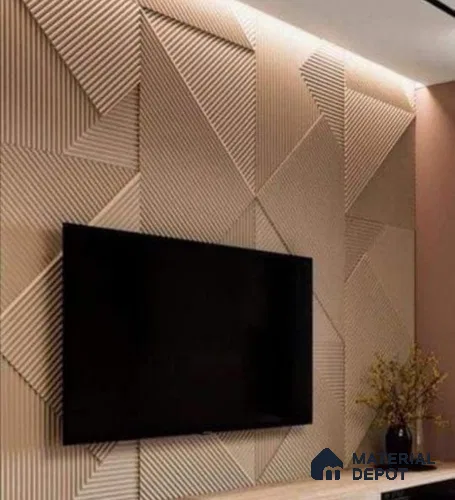 Geometric Accent Wall 8 ft x 4 ft CNC Made HDHMR - 12 mm