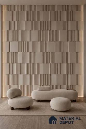 Duco Paintable Geometric Elegance 8 ft x 4 ft CNC Made HDHMR - 30 mm