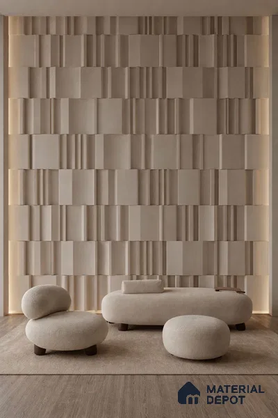 Duco Paintable Geometric Elegance 8 ft x 4 ft CNC Made HDHMR - 30 mm