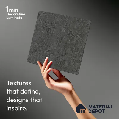 Stone Look LM 01198 Zenith Dark 8 ft x 4 ft Texture Finish Laminates - 1 mm  | Suitable for TV Unit, Wardrobe, Kitchen Cabinets