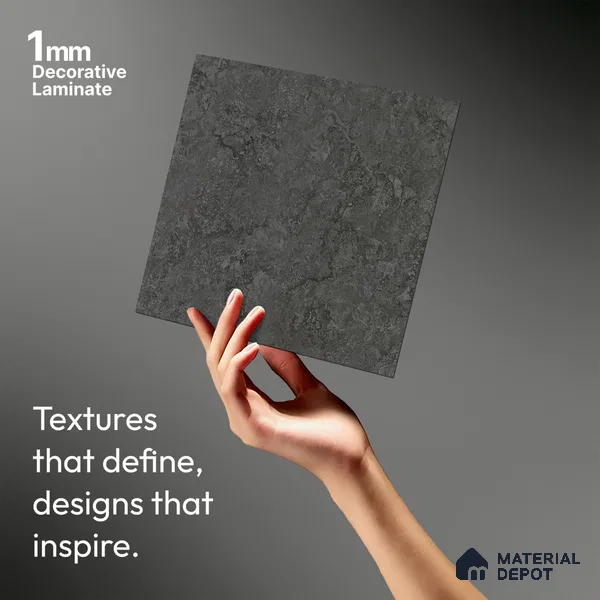Stone Look LM 01198 Zenith Dark 8 ft x 4 ft Texture Finish Laminates - 1 mm  | Suitable for TV Unit, Wardrobe, Kitchen Cabinets