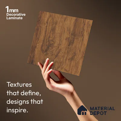 Wooden Look LM 01205 Toasted Timber 8 ft x 4 ft Texture Finish Laminates - 1 mm  | Suitable for TV Unit, Wardrobe, Kitchen Cabinets