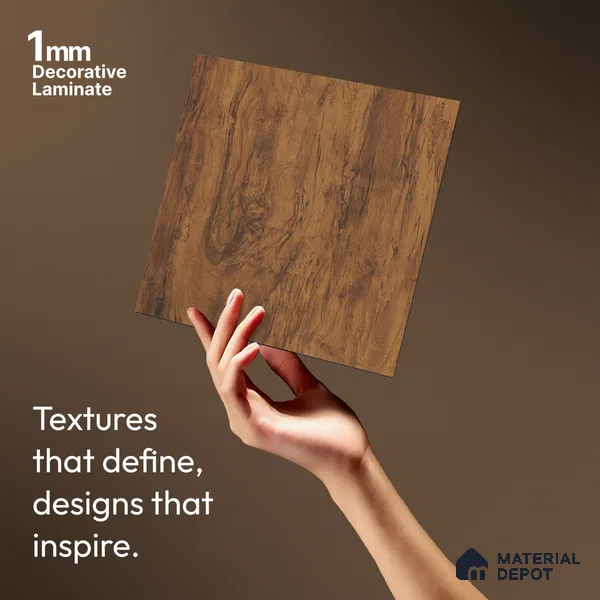 Wooden Look LM 01205 Toasted Timber 8 ft x 4 ft Texture Finish Laminates - 1 mm  | Suitable for TV Unit, Wardrobe, Kitchen Cabinets