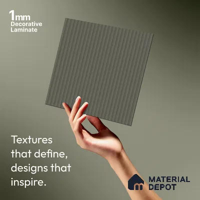 Fluted Solid Color Look LM 01348 Sheer 8 ft x 4 ft Texture Finish Decorative Laminate - 1 mm  | Suitable for TV Unit, Wardrobe, Kitchen Cabinets