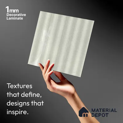 Marble Fluted Look LM 01365 Tokyo Rust 8 ft x 4 ft Texture Finish Decorative Laminate - 1 mm  | Suitable for TV Unit, Wardrobe, Kitchen Cabinets
