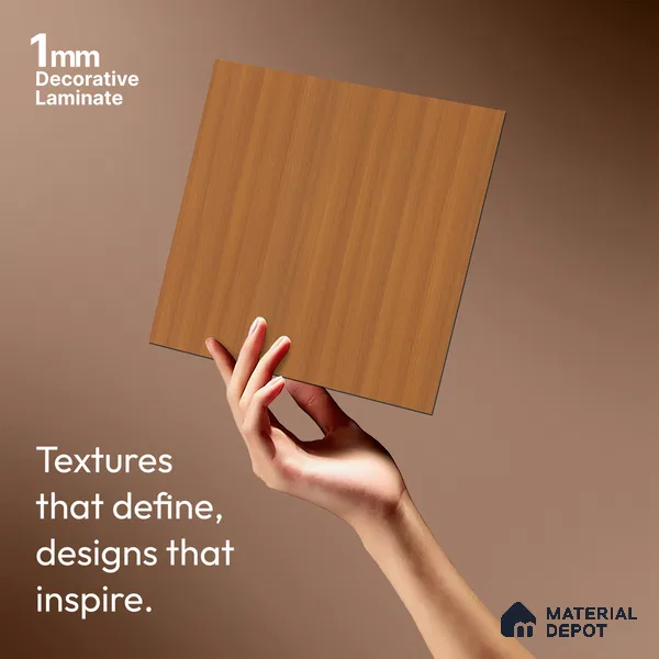Wooden Look LM 01383 Almond Allure 8 ft x 4 ft Texture Finish Decorative Laminate - 1 mm | Suitable for TV Unit, Wardrobe, Kitchen Cabinets
