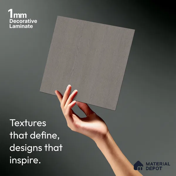 Wooden Look LM 01390 Graphite Glow 8 ft x 4 ft Texture Finish Decorative Laminate - 1 mm  | Suitable for TV Unit, Wardrobe, Kitchen Cabinets