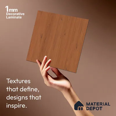 Wooden Look LM 01391 Cocoa Charm 8 ft x 4 ft Texture Finish Decorative Laminate - 1 mm  | Suitable for TV Unit, Wardrobe, Kitchen Cabinets