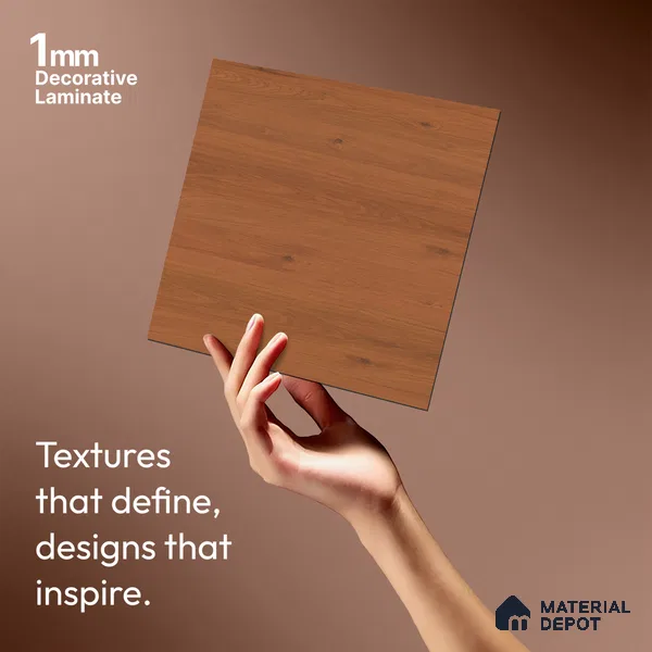 Wooden Look LM 01399 Cocoa Charm 8 ft x 4 ft Texture Finish Decorative Laminate - 1 mm  | Suitable for TV Unit, Wardrobe, Kitchen Cabinets