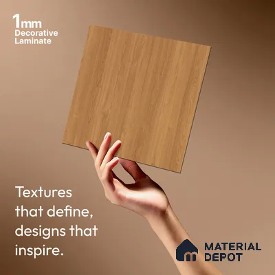 Wooden Look LM 01401 Zen Ease 8 ft x 4 ft Texture Finish Decorative Laminate - 1 mm  | Suitable for TV Unit, Wardrobe, Kitchen Cabinets