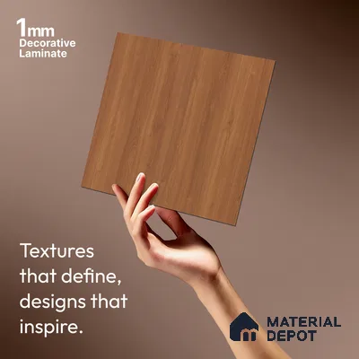 Wooden Look LM 01402 Cedar Ease 8 ft x 4 ft Texture Finish Decorative Laminate - 1 mm  | Suitable for TV Unit, Wardrobe, Kitchen Cabinets