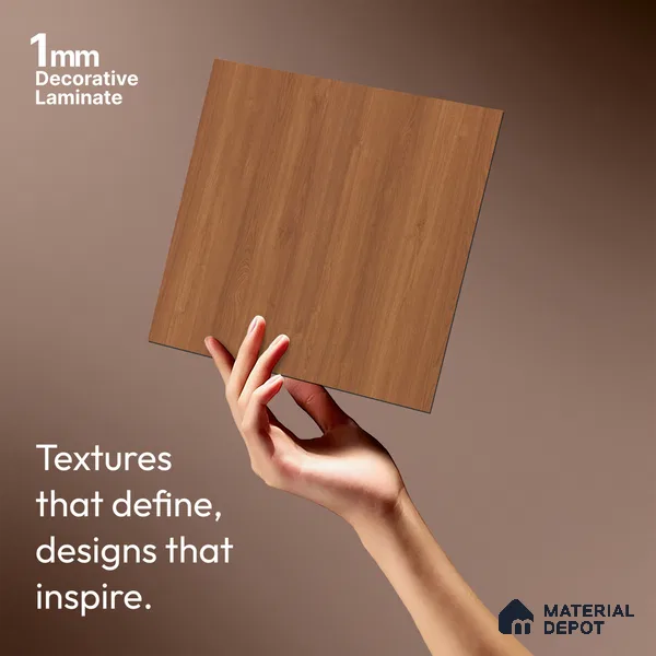 Wooden Look LM 01402 Cedar Ease 8 ft x 4 ft Texture Finish Decorative Laminate - 1 mm  | Suitable for TV Unit, Wardrobe, Kitchen Cabinets