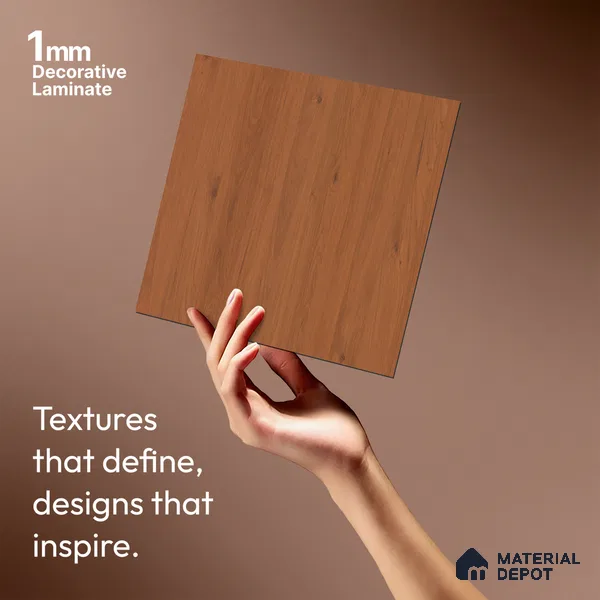 Wooden Look LM 01404 Cocoa Charm 8 ft x 4 ft Texture Finish Decorative Laminate - 1 mm  | Suitable for TV Unit, Wardrobe, Kitchen Cabinets