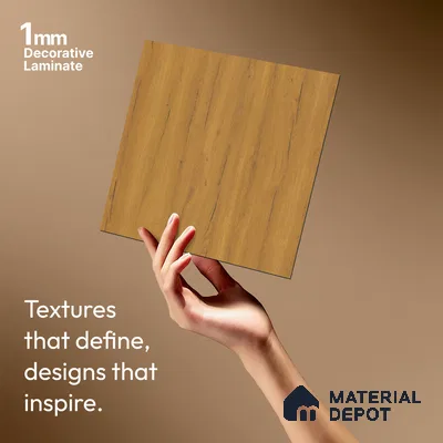Wooden Look LM 01413 Truffle Twist 8 ft x 4 ft PU Finish Decorative Laminate - 1 mm  | Suitable for TV Unit, Wardrobe, Kitchen Cabinets