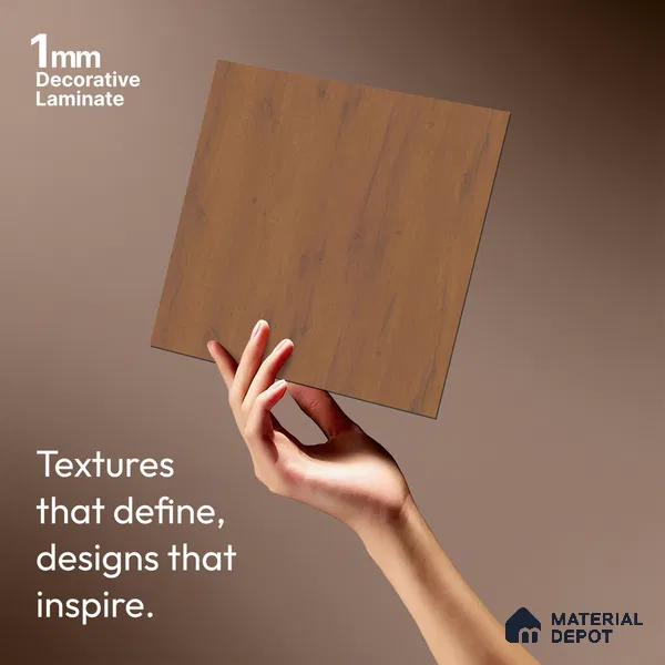 Wooden Look LM 01420 Rustic Bark 8 ft x 4 ft Texture Finish Decorative Laminate - 1 mm  | Suitable for TV Unit, Wardrobe, Kitchen Cabinets