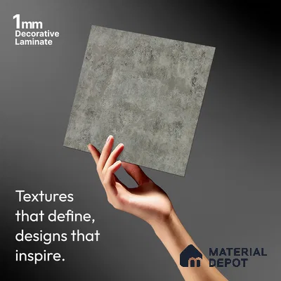 Stone Look LM 01423 Slate Serene 8 ft x 4 ft Texture Finish Decorative Laminate - 1 mm  | Suitable for TV Unit, Wardrobe, Kitchen Cabinets