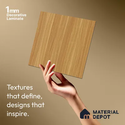 LM 01424 Brown Woodscar 8 ft x 4 ft Texture Finish Decorative Laminate - 1 mm  | Suitable for TV Unit, Wardrobe, Kitchen Cabinets