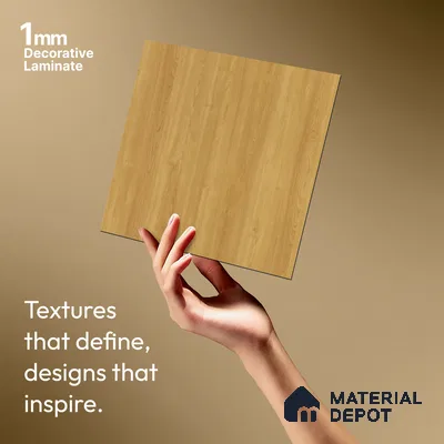 Wooden Look LM 01427 Zen Ease 8 ft x 4 ft Texture Finish Decorative Laminate - 1 mm  | Suitable for TV Unit, Wardrobe, Kitchen Cabinets