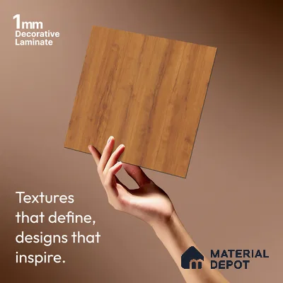 Wooden Look LM 01429 Ripple Wood 8 ft x 4 ft Texture Finish Decorative Laminate - 1 mm  | Suitable for TV Unit, Wardrobe, Kitchen Cabinets