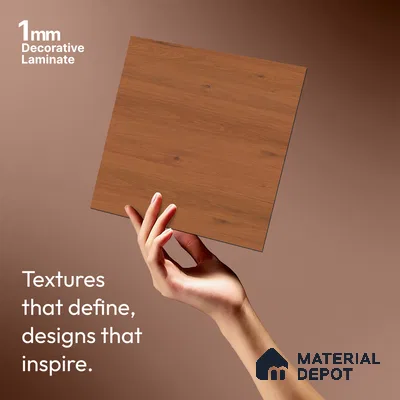 Wooden Look LM 01434 Cocoa Charm 8 ft x 4 ft Texture Finish Decorative Laminate - 1 mm  | Suitable for TV Unit, Wardrobe, Kitchen Cabinets