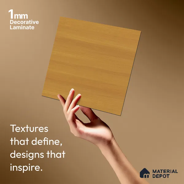 Wooden Look LM 01436 Almond Allure 8 ft x 4 ft Texture Finish Decorative Laminate - 1 mm | Suitable for TV Unit, Wardrobe, Kitchen Cabinets